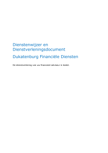 Dienstenwijzer en Dienstverleningsdocument Dukatenburg