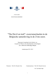 "The Devil on trail": exorcismerituelen in de Belgische samenleving