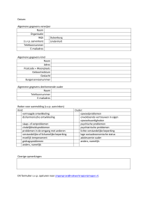 Datum: Algemene gegevens verwijzer Naam Organisatie Wijk (s.v.p.