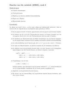 Functies van één variabele (2DE05), week 9