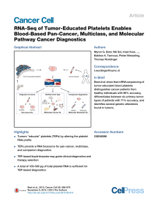 RNA-Seq of Tumor-Educated Platelets Enables Blood