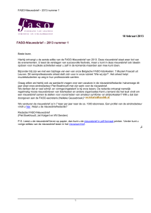 FASO-Nieuwsbrief – 2013 nummer 1