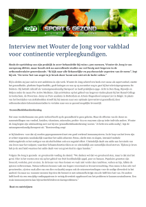 Printversie Interview met Wouter de Jong voor vakblad voor