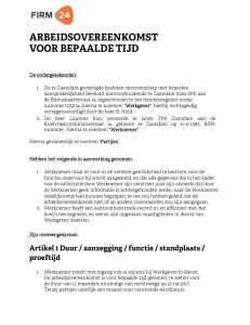 arbeidsovereenkomst voor bepaalde tijd