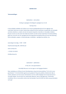 AGENDA 2014 Tentoonstellingen 06/02/2014 – 19/11/2014 Oorlog