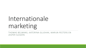 Internationale marketing = economie van elk land bestuderen