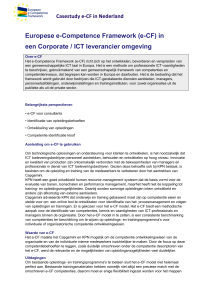 (e-CF) in een Corporate / ICT leverancier omgeving