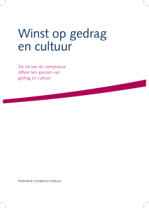 Winst op gedrag en cultuur - Nederlands Compliance Instituut