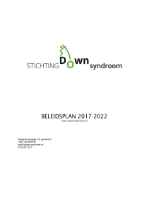 Beleidsplan 2017-2022 - Stichting Downsyndroom