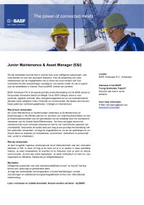 functiebeschrijving junior maintenance and asset