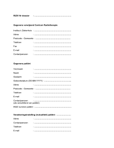 Formulier - Hadrontherapie - Verplichte vragenlijst bij het