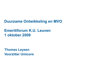 Duurzame Ontwikkeling en MVO PPT Thomas Leysen