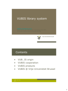 VUBIS library system - Associatie Antwerpen