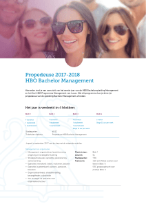 Propedeuse 2017-2018 HBO Bachelor Management
