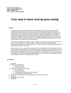 Free Jazz in Gent rond de jaren `60 - Patrick De