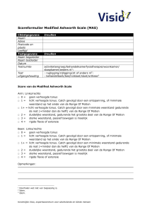 Notatieformulier Modified Ashworth Scale