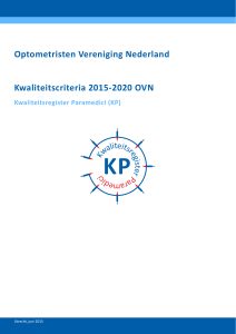 Kwaliteitscriteria 2015-2020 OVN Optometristen Vereniging