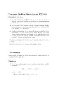 Tentamen Inleiding Kansrekening TW1080. Theorievraag Opgaven