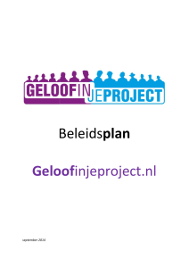 Beleidsplan Geloofinjeproject.nl