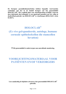 HOLOCLAR (Ex vivo geëxpandeerde, autologe, humane corneale