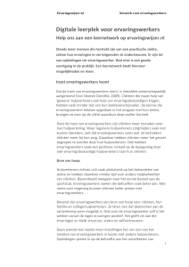 Ervaringswijzer.nl Netwerk voor ervaringswerkers Digitale leerplek