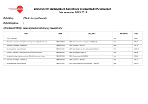 Boekenlijsten studiegebied biotechniek en paramedische