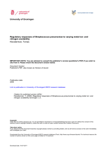 University of Groningen Regulatory responses of Streptococcus