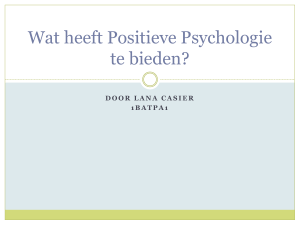 Wat heeft Positieve Psychologie te bieden?
