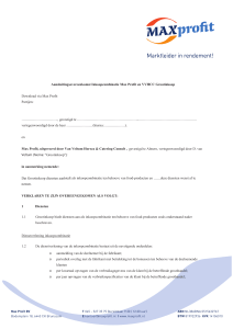 Aansluitingsovereenkomst Inkoopcombinatie Max Profit en VVHCC