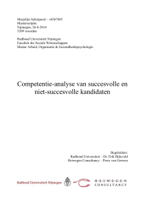 Competentie-analyse van succesvolle en niet