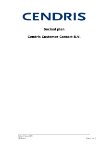 Sociaal plan Cendris Customer Contact BV