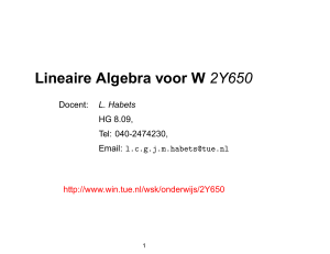 Lineaire Algebra voor W 2Y650