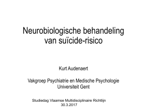 Neurobiologische behandeling bij suicidaal gedrag