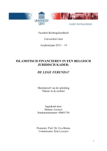 islamitisch financieren in een belgisch juridisch kader: de