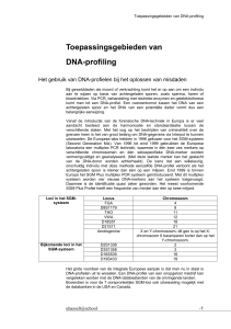 Toepassingsgebieden van DNA-profiling