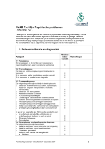 Concept korte checklist bij NVAB RL psychische klachten