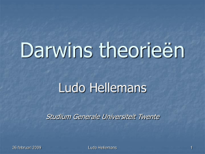 Darwins theorieën - Universiteit Twente