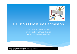 EHBSO Blessure Badminton