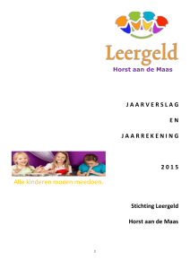 Jaarverslag 2015 - Stichting Leergeld Horst aan de Maas