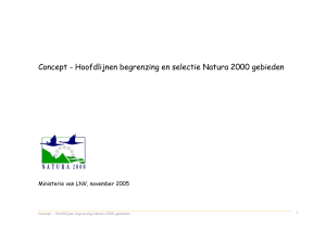 Concept - Hoofdlijnen begrenzing en selectie Natura 2000 gebieden
