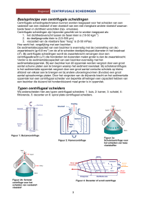 Basisprincipe van centrifugale scheidingen Typen centrifugaal