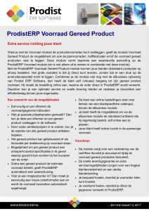 ProdistERP Voorraad Gereed Product