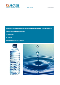 Vergelijking van de kostprijs van water/afvalwater/hemelwater voor
