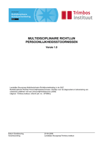 Titel: Multidisciplinaire richtlijn Persoonlijkheidsstoornissen (1.0)