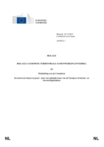 BIJLAGE I: Europese territoriale samenwerking/Interreg