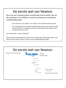 De eerste wet van Newton De eerste wet van Newton