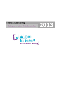 Financieel jaarverslag - Stichting LeukOmteLeren Weekendschool