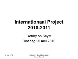 Internationaal Project 2010-2011
