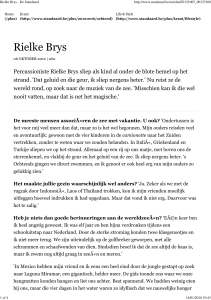 Rielke Brys - De Standaard