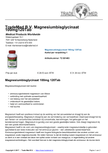 TradeMed B.V. Magnesiumbisglycinaat 100mg 120Tab